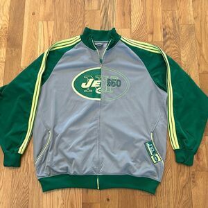 New York Jets NFL Vintage No Huddle Full Zip Track Jacket. Size XXL